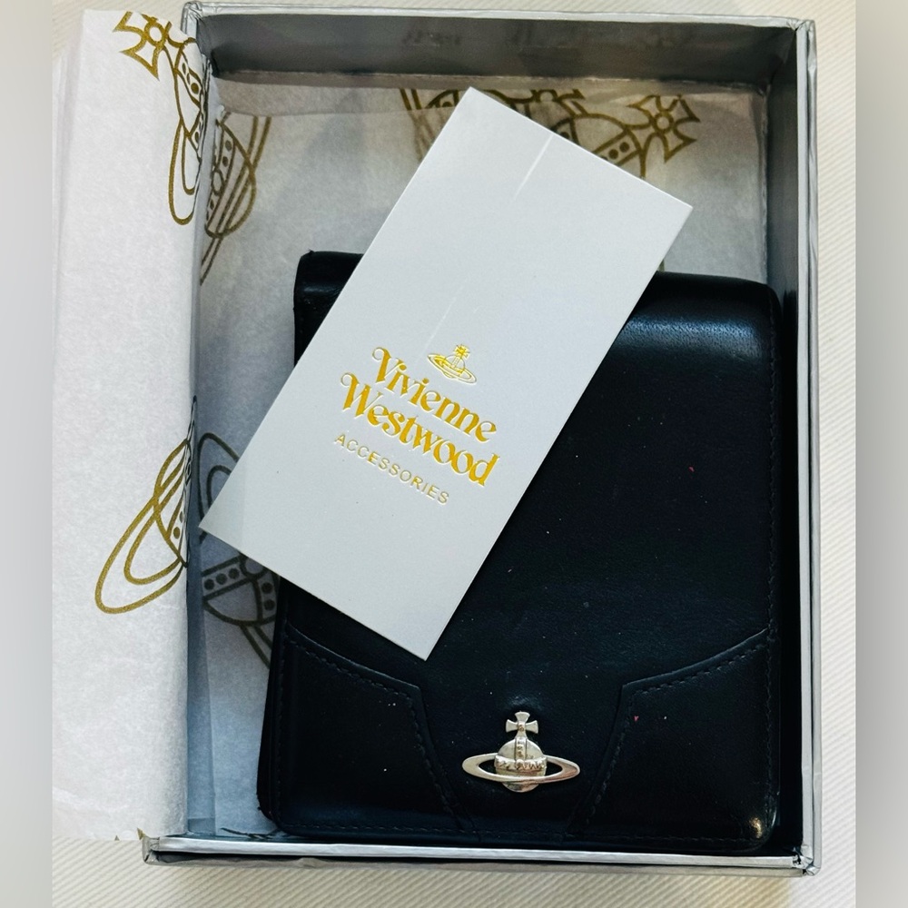 ❌❌sold❌❌Vivienne Westwood Black Orb Bifold Wallet w/ box and tags - Picture 7 of 9